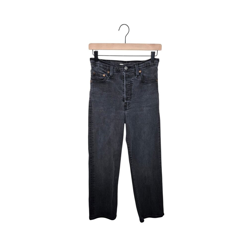LEVI’S Ribcage Straight Ankle Washed Black Size 26